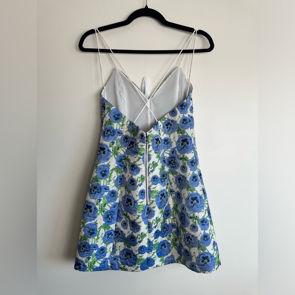 Alice and Olivia Structured Tayla Lantern Mini Floral Dress Size 2 - Picture 4 of 7